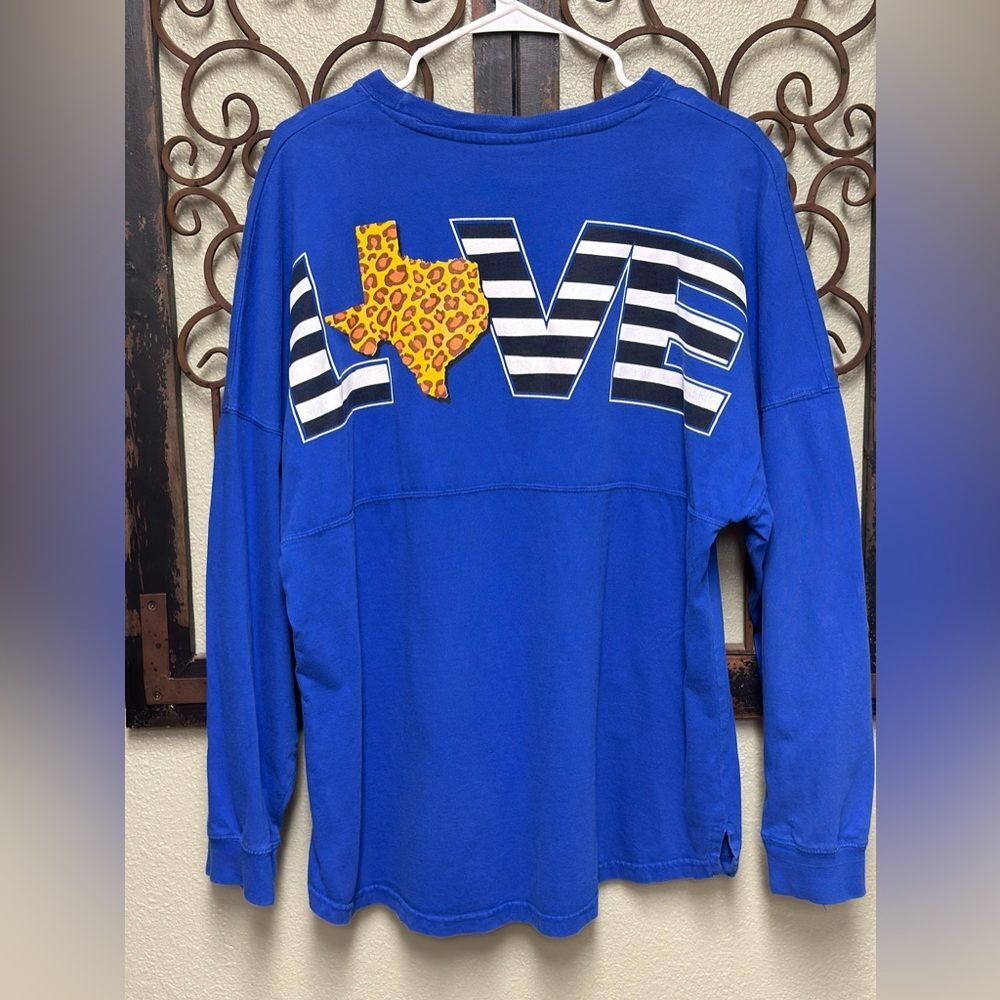 Pressbox royal blue long sleeve Love Texas print sweatshirt top